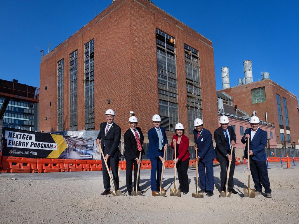 Stakeholders of the NextGen Energy program at a groundbreaking ceremony.