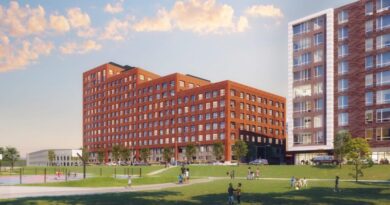 Boston-based Shawmut Design and Construction has officially topped out the mixed-use 175 North Harvard Street development, which also includes Harvard University’s new American Repertory Theater. Photo Credit: Shawmut Design and Construction