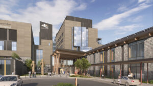 Exterior rendering of the Cowichan Hospital.