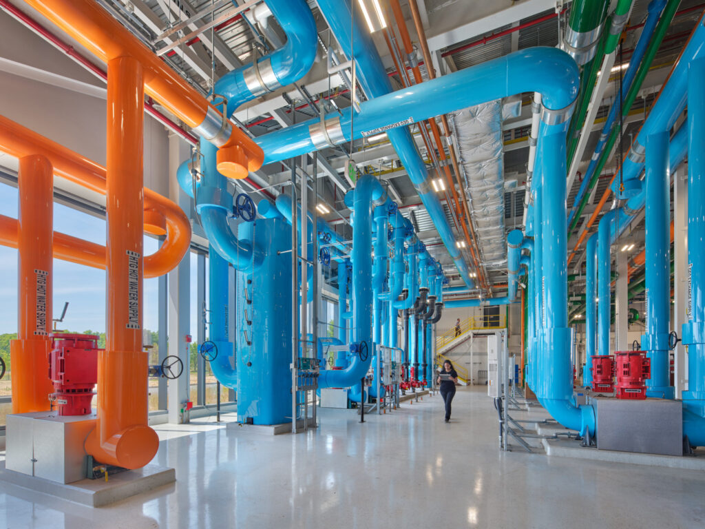 interior view of hallway ducts
